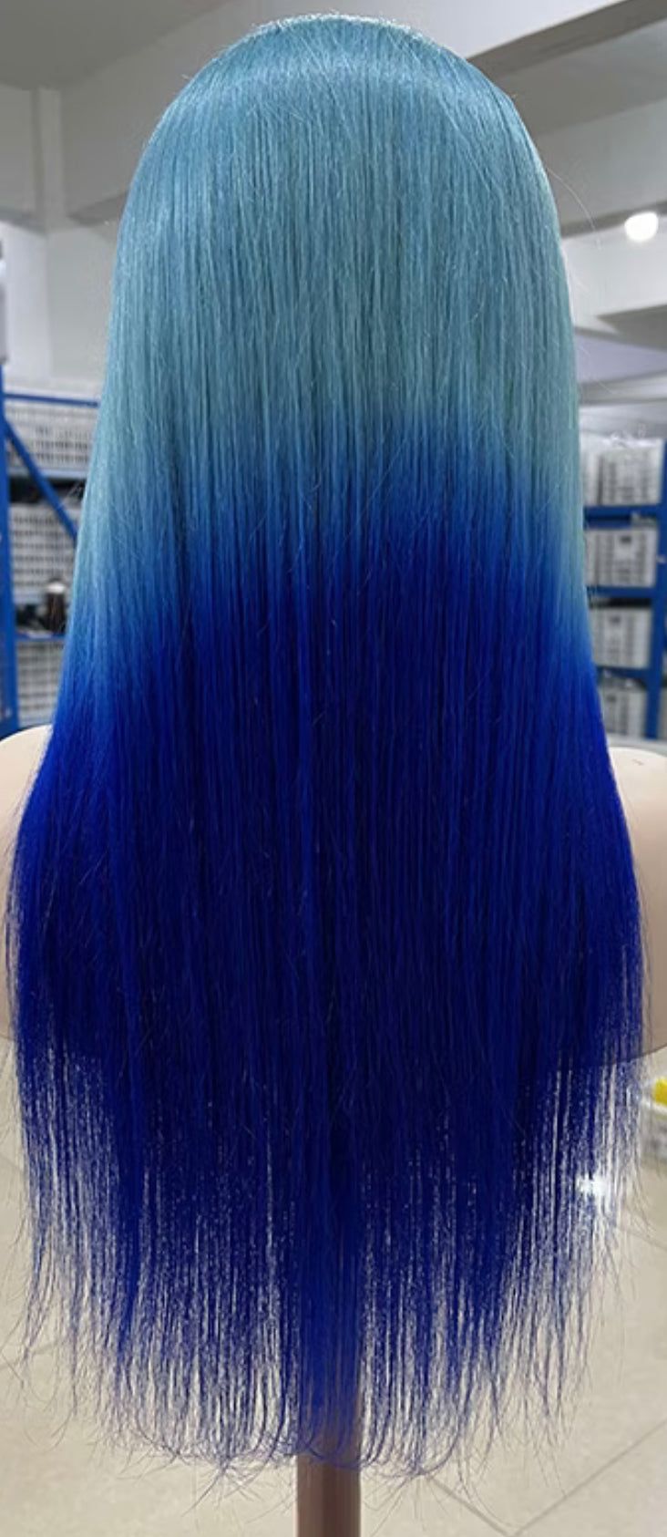 Ice blue premium human hair frontal