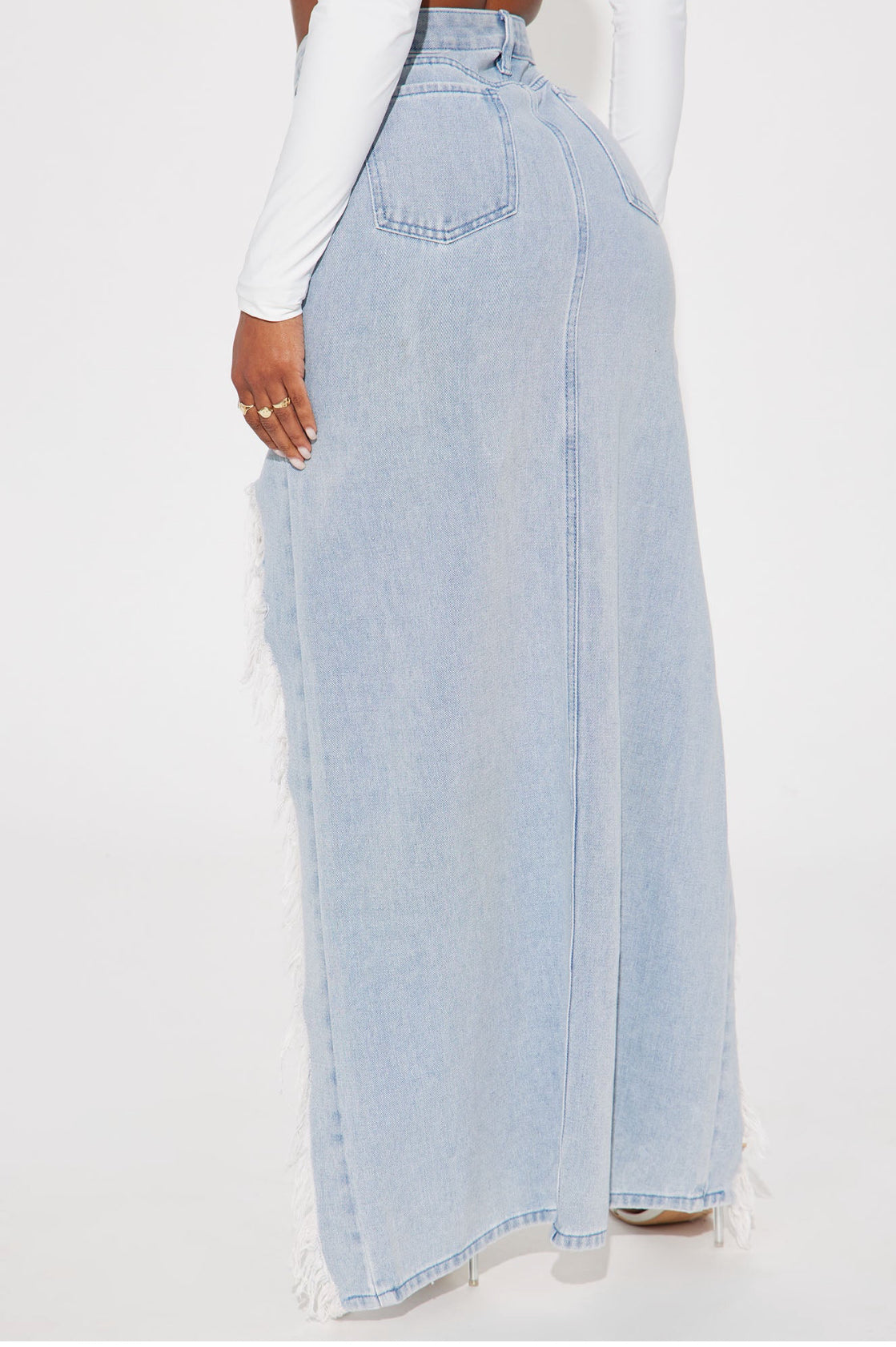 Baddie in denim- maxi skirt