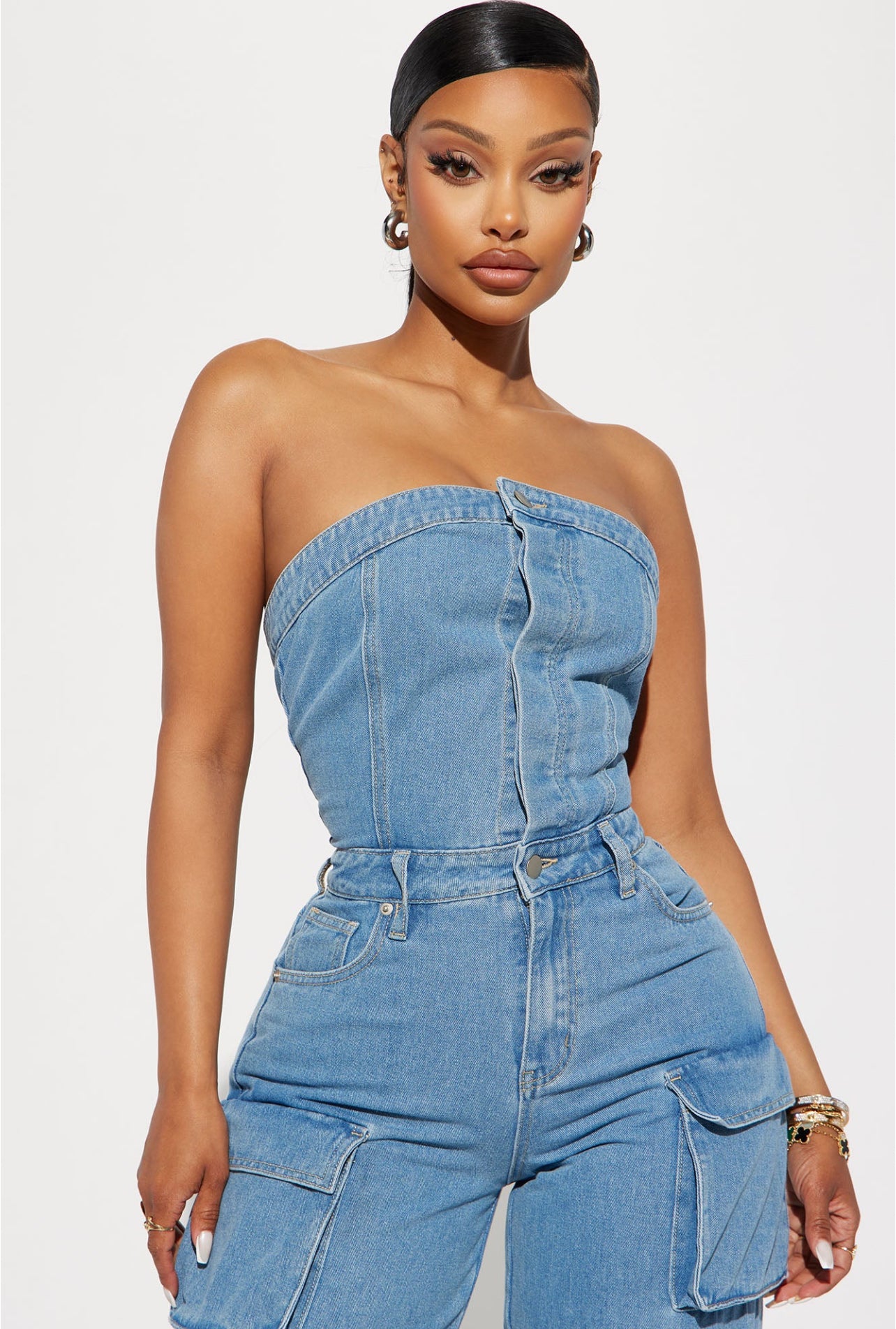 Light denim jumpsuit